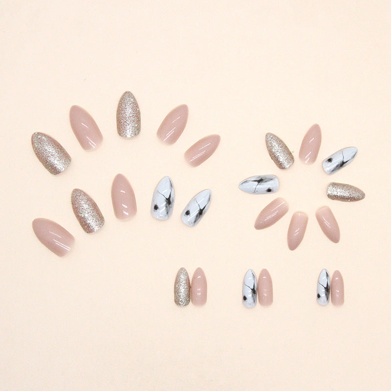 Wholesale False Nails Marbled Shiny Plastic Nail Stickers